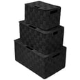 thumbnail image 1 of Sorbus Ensemble de Paniers Tressés 3 Pcs - Noir, 1 of 3
