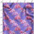 thumbnail image 2 of Soimoi Purple Crepe Silk Fabric Leaf Floral Decor Fabric Printed Yard 42 Inch Wide, 2 of 6