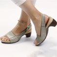 thumbnail image 2 of Low Chunky Heel Sandals for Women Buckle Pumps Shoes Summer Open Toe Platform Sandals, 2 of 2