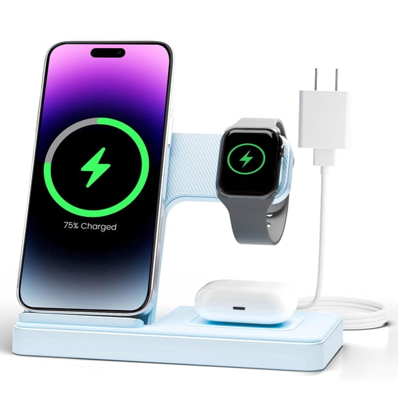 Wireless Charger Stand Charging Station: 3 in 1 Charger Multiple Devices for Apple iPhone 16e 16 15 14 Pro Max 13 12 11 for Watch 10 9 8 7 6 5 4 3 2 SE an