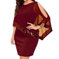 thumbnail image 1 of Ketyyh-chn99 Robes de Plage Femmes Tendance 2024 Grande Taille Robe Soleil Robes pour Femmes Robe d'Été Manche à Volants Ample Fluide Plissée Robe Mini Rouge,3TG, 1 of 5