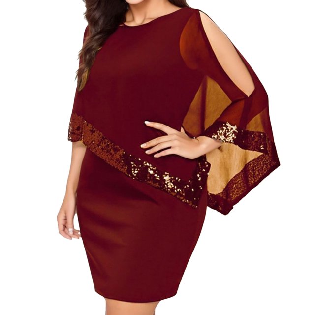 Ketyyh-chn99 Robes de Plage Femmes Tendance 2024 Grande Taille Robe Soleil Robes pour Femmes Robe d'Été Manche à Volants Ample Fluide Plissée Robe Mini Rouge,3TG