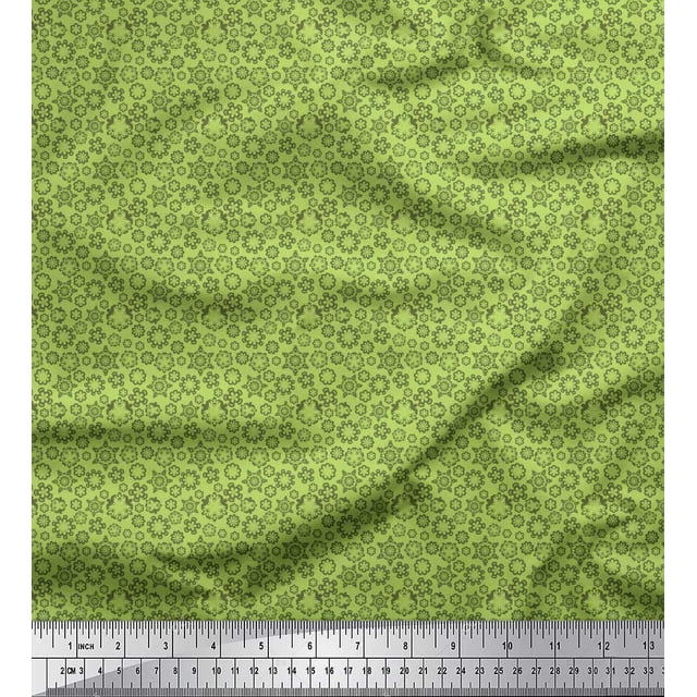 Soimoi Silk Fabric Artistic Floral Shirting Decor Fabric Printed Yard 42 Inch Wide