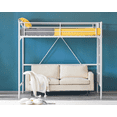 thumbnail image 3 of Ktaxon Upgrated Twin Loft Bed with Ladder Metal Bunk Bed with Flat Step Ladder for Kids Teens Adults, White, 3 of 12