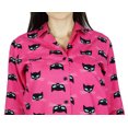 thumbnail image 2 of Bimba Womens Traditional PJ custom Pyjama Set Night Wear Pyjamas Sets Ladies Cat Print Pink & Black, 2 of 7