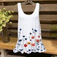 thumbnail image 2 of UPPADA Camisoles d'Été pour Femmes Col Rond Coupe Ample T-Shirts Décontractés Mode Sans Manches Vêtements de Plage Ourlet Fluide Chandails à Enfiler Hauts Plage Boho Vêtements 2025 Mes Commandes Passées par Moi Blanc,m, 2 of 4