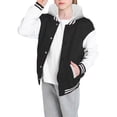 thumbnail image 3 of WEIYLL Boys Tops Child Autumn Spring Long Sleeved Color Block Baseball Hooded Black Jacket for 2-3 Years, 3 of 6