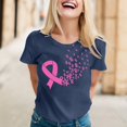 thumbnail image 2 of JIRNDf T-Shirt pour Femmes Hauts d'Été Tendance Rose Imprimé Manches Courtes Col Rond T-Shirts Graphiques Mignons pour Femmes Chemises Bleu Marine G, 2 of 5