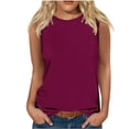 thumbnail image 1 of Erwazi Débardeurs d'Été pour Femmes Grande Taille Col Rond Sans Manches Chandails Basiques pour Femmes T-Shirts Décontractés Amples, 1 of 4