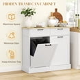 thumbnail image 4 of HOMCOM Tilt Out Trash Cabinet, Kitchen Island with 2 Drawers, White, 4 of 10
