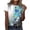 Bleu Ciel, variante sur T-shirts à Manches Courtes pour Femmes Dames Mode Décontractée Imprimé Col Rond Ample T-Shirt à Manches Courtes Haut Chandail T-Shirts pour Femmes Manches Courtes Hauts à Manches Courtes pour Femmes