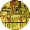 thumbnail image 1 of Ahgly Tapis Rond Lavable en Machine Intérieur Transitionnel Brun Bronze Foncé, 8 Pieds Rond, 1 of 7