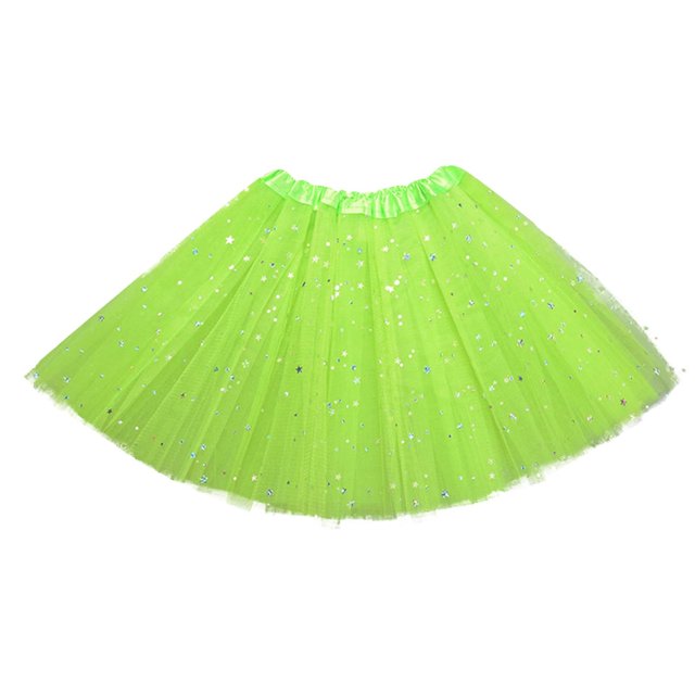 Girls Tutu Skirt Layered Star Sequins Princess Performance Dance Dress for 3-9 Years