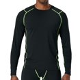 thumbnail image 2 of Styesk Mens Shirts Men's Splice Exercise Close-fitting High Resilience Round Neck Long Sleeved, 2 of 3