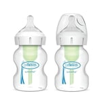 Dr. Brown's Flow naturel Anti-Collic Options+ Bouteille pour bébé à large cou, 2x5oz Bouteilles, niveau 1 Mamelon, 0m+