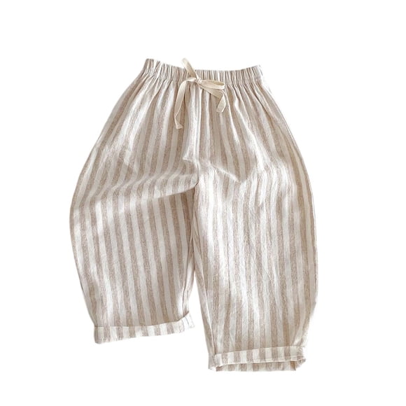 BLVB Pantalon Classique Décontracté pour Bébés Garçons Filles Coton Lin Taille Élastique Printemps Été Pantalon Tout-Petit Nouveau-Né Pantalon Long