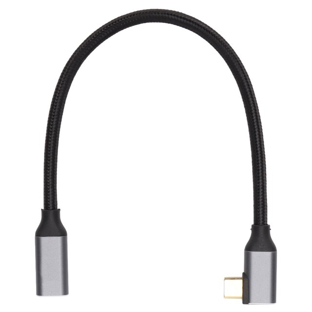 4K 100W PD 5A Angle Droit Coude 90 Degrés Gen 2 USB3.1 Type C Mâle à Femelle Rallonge 25cm