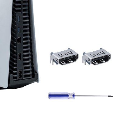 2 Pcs Remplacement de Port HDMI pour PS5 avec Tournevis T8, Pièce de Rechange de Connecteur d'Interface de Prise de Port HDMI Kit de Réparation pour PS5