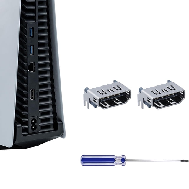 2 Pcs Remplacement de Port HDMI pour PS5 avec Tournevis T8, Pièce de Rechange de Connecteur d'Interface de Prise de Port HDMI Kit de Réparation pour PS5