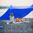 thumbnail image 1 of Gymax 10x9 FT Portable Beach Canopy Tent Shelter w/ Sand Anchor Carry Bag Blue, 1 of 7