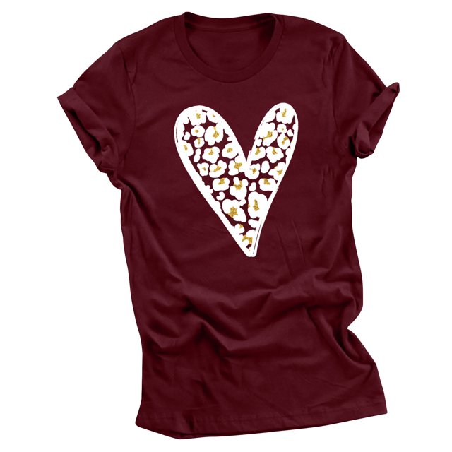 Birdeem Women Valentines Day Print T- Fashion Comfortable Female Blouses Tops