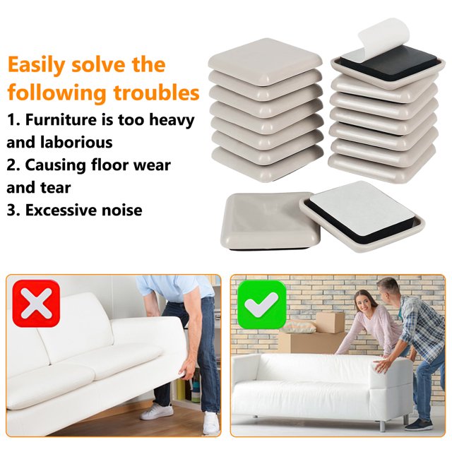 14pcs square furniture sliding pad -4cm