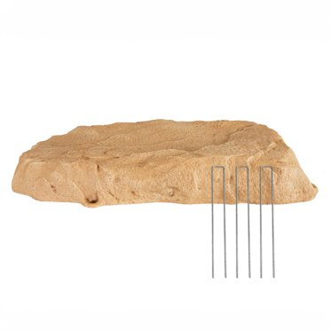 Sunnydaze Outdoor Flat Polyresin Landscape Rock Septic Cover with Stakes - Sand - 3.5"