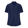thumbnail image 4 of Birdeem Chemises pour Hommes Chemise Décontractée Unie à Manches Courtes Col Rabattu, 4 of 12