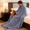 thumbnail image 4 of Thickened Rabbit Plu Sh Nap Blanket Bunny Blanket For Adults Soft Warm Fuzzy Throw Blanket For Bed Sofa Travel And Off Ice Full Size Blankets for Bed Blankets Size Warm Small Blanket Throw Throw, 4 of 4