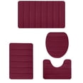 thumbnail image 2 of RXIRUCGD Foam Bath Mat 4 Set Bathroom Rugs For 4 Pcs Toilet Mats Universal Soft Comfortable Water Absorption Non-Slip Thick Machine Washable Easier To Dry Dark, 2 of 9