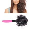thumbnail image 4 of Round Ball Detangling Hairbrush, 3D Curly Hair Comb 360 Degree Spherical Hollow Out Eliminate Tangles  For Home For Female, 4 of 8