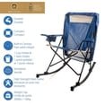 thumbnail image 3 of Ozark Trail Rocking Camping Chair, Colour Blue, with Canopy, Cup Holder and Sturdy Steel Frame, 3 of 9