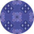 thumbnail image 1 of Ahgly Company Machine Washable Indoor Round Transitional Light Slate Blue Area Rugs, 3' Round, 1 of 7