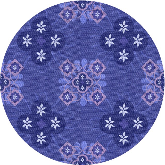 Ahgly Company Machine Washable Indoor Round Transitional Light Slate Blue Area Rugs, 3' Round