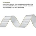 thumbnail image 3 of Unique Bargains 1 Inch 25 Yard Wide Satin Ribbon with Gold Edges Grosgrain Fabric Ribbon for Gift Wrapping, Silver, 3 of 7