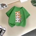 thumbnail image 5 of GDREDA Vêtements Fille Enfant Filles Mignon Graphique Col Rond Manches Courtes Tee Été Décontracté T-Shirt Hauts Fille Été Vert, 3-4 Ans, 5 of 5
