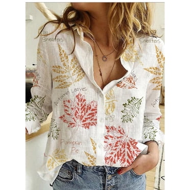 Tralilbee Nouvelle Chemise Élégante pour Navetteuses, Mode Polyvalente, Décontractée, Col à Revers, Manches Longues, Haut, Imprimé Coloré, Chemise au Tempérament