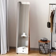 thumbnail image 2 of HOMCOM Full Length Mirror, Rectangular Full Body Mirror, Light Walnut, 2 of 10