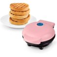 thumbnail image 1 of Mini Moule pour Gaufres Individuelles, Pommes de Terre Rissolées, Chaffles Cétogènes Surfaces Antiadhésives, Rose, 1 of 5