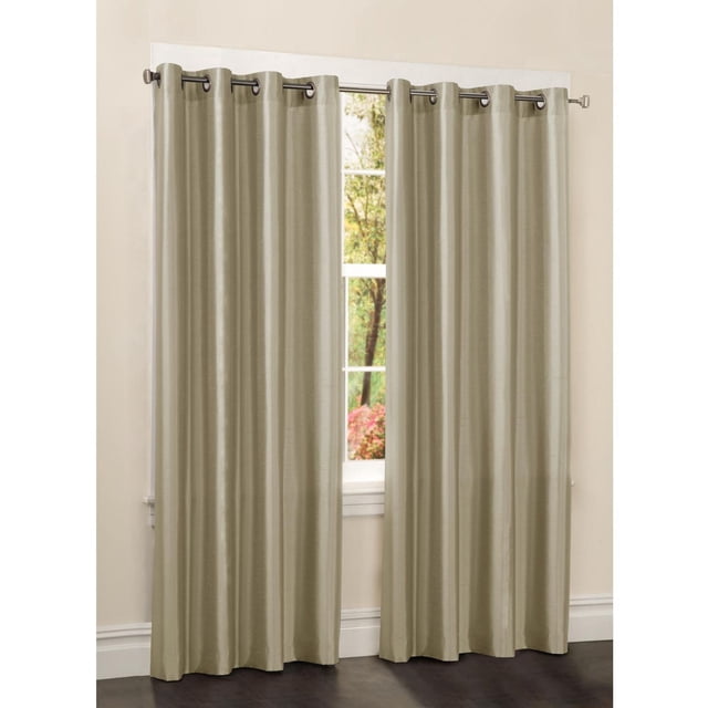 Mainstays Faux Silk Drapery Grommet Window Curtains Panel