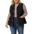 thumbnail image 1 of GRACE & GRANDEUR Women's Plus Size Cargo Pocket Drawstring Waist Vest Jacket, 1 of 6