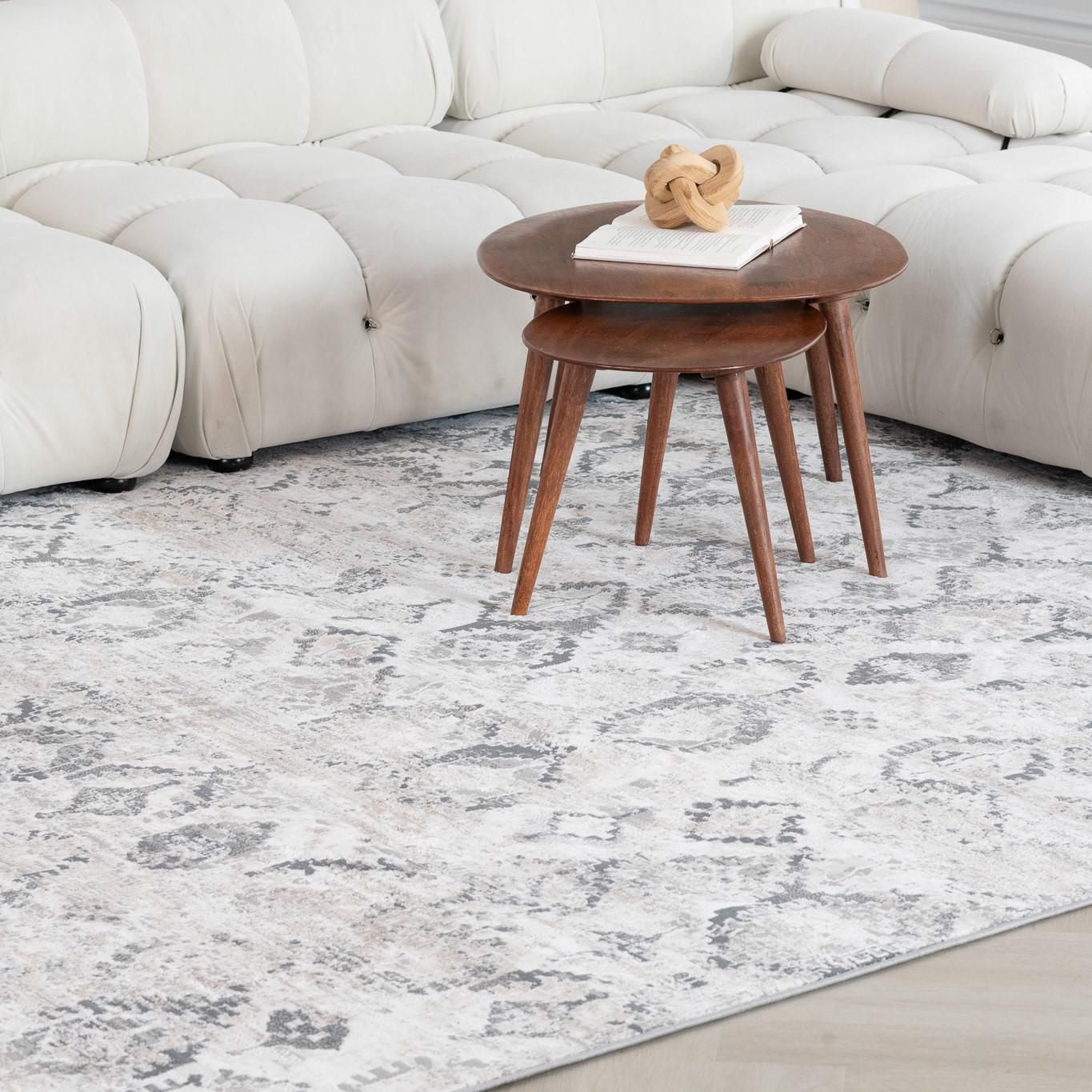 Tapis d'interieur Rug Branch Atlas Fractal, beige gris, moderne - Salon, chambre, salle a manger et cuisine