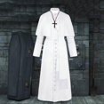 thumbnail image 2 of 2025 Priest Medieval RetroClothes Solid ColorClothes for Women 2024 Button, 2 of 4
