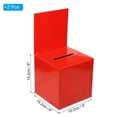 thumbnail image 2 of Unique Bargains Ballot Box 6"x6"x6" Raffle Box with Removable Header Board Suggestion Box Cardboard Box Red 2Pack, 2 of 5
