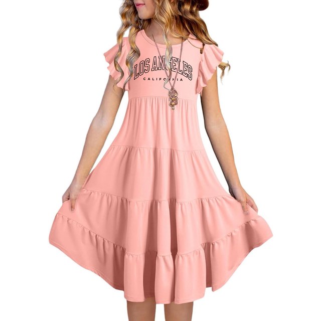 Robe Fille Ado Robes Florales pour Filles Robe d'Anniversaire Tout-Petit Robes Chic Tenues Bébé Fille 14-15 Ans