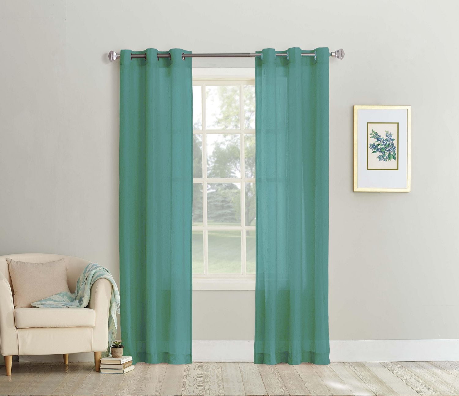 SUN TEXTILE BROYÉ GROMMET RIDEAU VOILE TRANSPARENT