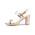 thumbnail image 3 of BLISSFUL STEP Women's Slingback Block Heel Ankle Strap Sandals Rose Gold 5.5, 3 of 8