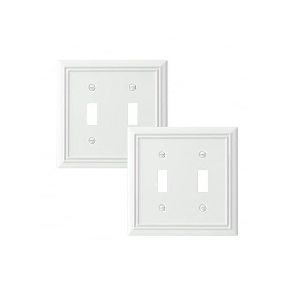 DEWENWILS Decorative Light Switch Plate Cover, Metal Toggle Light Switch Wall Plate, 2-Pack