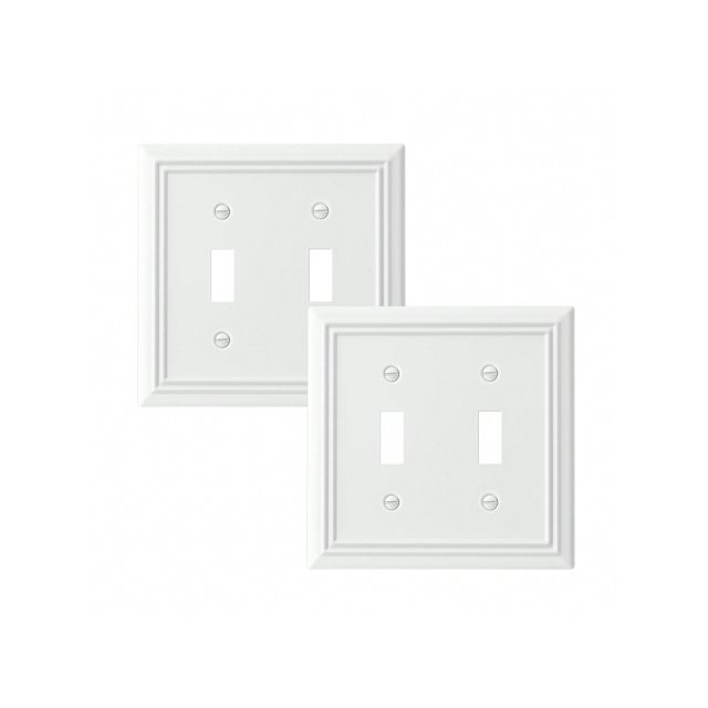 DEWENWILS Decorative Light Switch Plate Cover, Metal Toggle Light Switch Wall Plate, 2-Pack