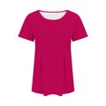 thumbnail image 4 of AherBiu Tuniques pour Femmes Amples Décontractées à Manches Courtes Couleur Unie Confortables d'Été à Col Rond Blouse T-Shirts, 4 of 7